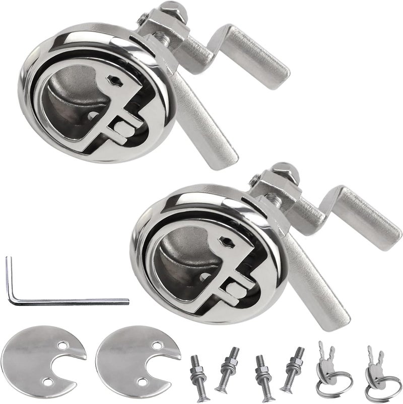 YANYUCB Boat Cam Latches,316 Stainless Steel Hatch Latch with Back Plate & Adjustable Arm (2pcs) - Image 1